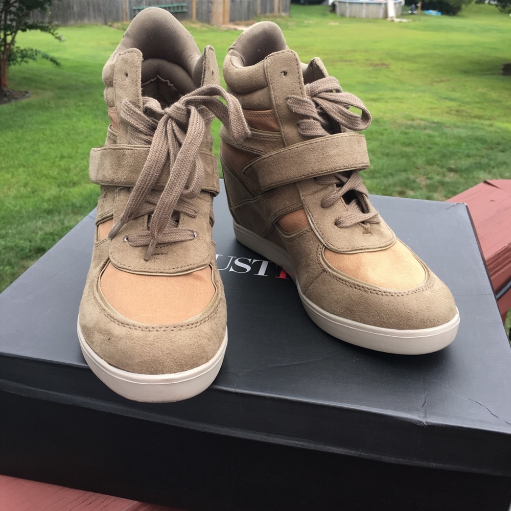 Just Fab tan boots size 9